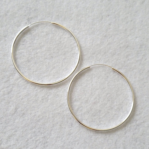 2.25" Sterling Silver Hoops - Picture 6 of 9